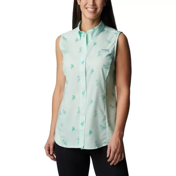 Columbia Womens Super Tamiami Sleeveless ShirtGullfoss Green Bouquet Foray