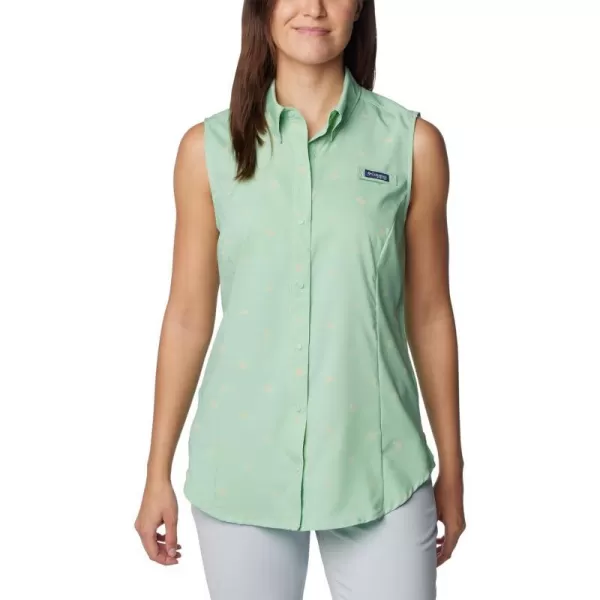 Columbia Womens Super Tamiami Sleeveless ShirtNew Mint Happy Tides