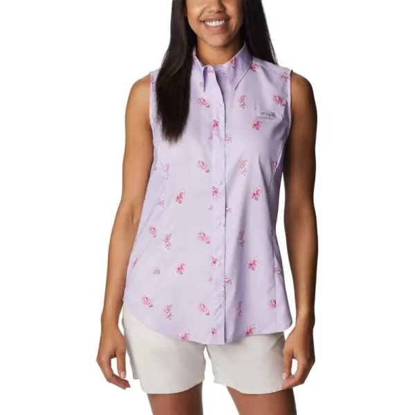 Columbia Womens Super Tamiami Sleeveless ShirtSoft Violet Bouquet Foray