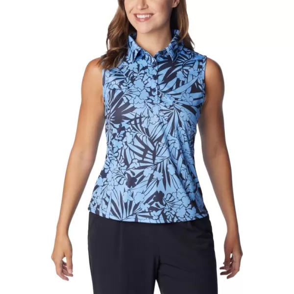 Columbia Womens Super Tidal Tee Sleeveless PoloNocturnal Tropictones