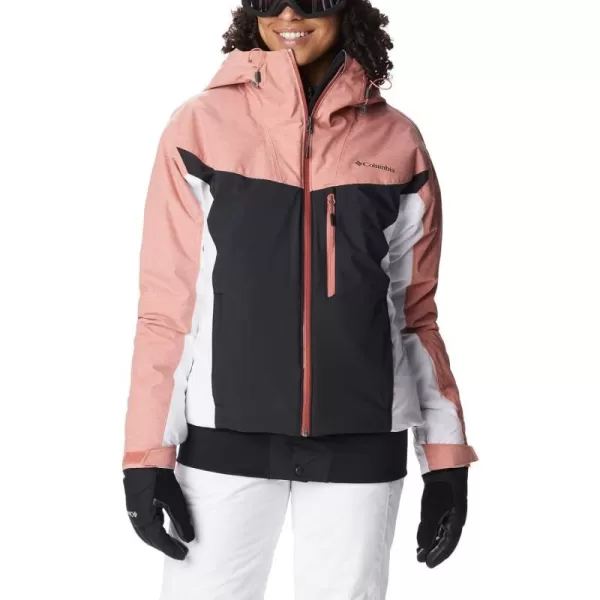 Columbia Womens Sweet Shredder Insulated JacketBlackWhiteDark Coral