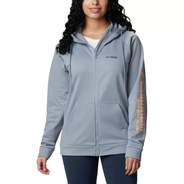 Columbia Womens Tidal Fleece Fz HoodieTradewinds GreyLight Juice Logo