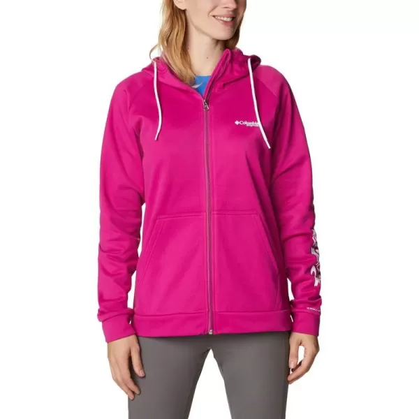 Columbia Womens Tidal Fleece Fz HoodieWild FuchsiaWhite