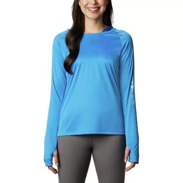 Columbia Womens Tidal Tee HoodieAzure BlueAir Logo