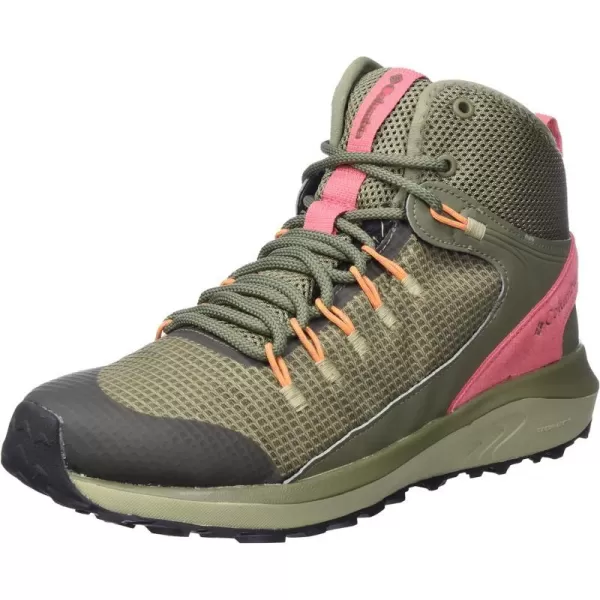 Columbia Womens Trailstorm Mid Waterproof Hiking ShoeGreen Stone Green X Wild Salmon