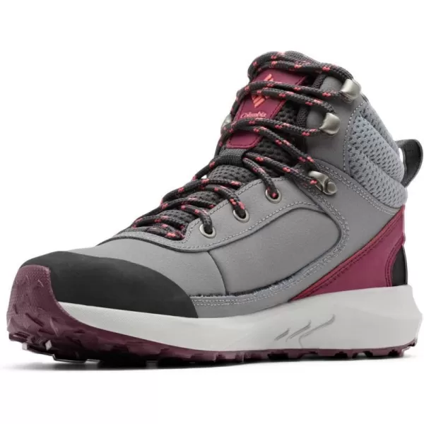 Columbia Womens Trailstorm Peak Mid Hiking ShoeTitainium Grey SteelMarionberry