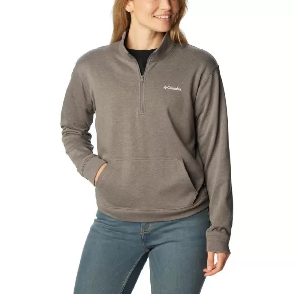 Columbia Womens Trek French Terry Half ZipCity Grey Heather