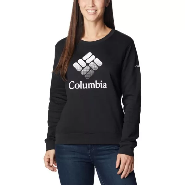 Columbia Womens Trek Graphic CrewBlackWhite Csc Stacked Logo