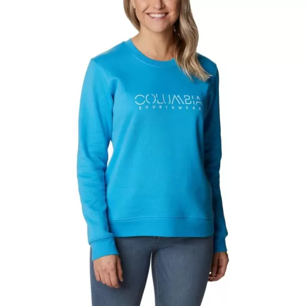 Columbia Womens Trek Graphic CrewBlue ChillColumbia Stencil