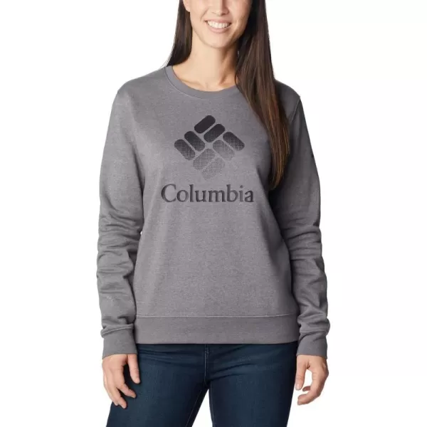 Columbia Womens Trek Graphic CrewCity Grey HeatherBlack Csc Stacked Logo