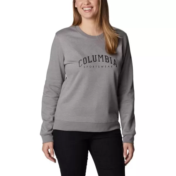 Columbia Womens Trek Graphic CrewLight Grey HeatherCsc Collegiate