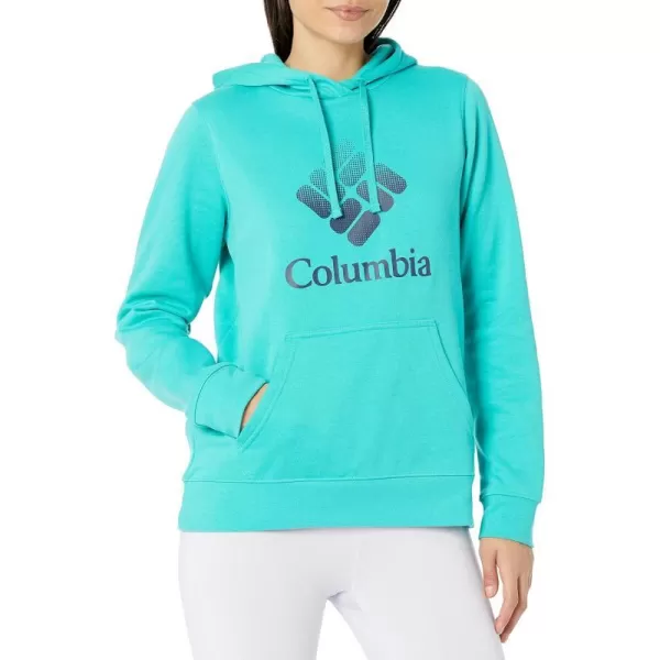 Columbia Womens Trek Graphic HoodieBright AquaNocturnal Csc Stacked Logo