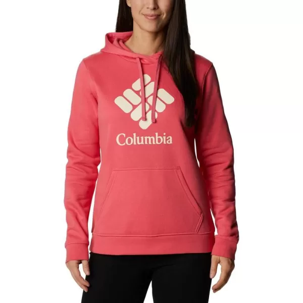 Columbia Womens Trek Graphic HoodieBright GeraniumStacked Gem