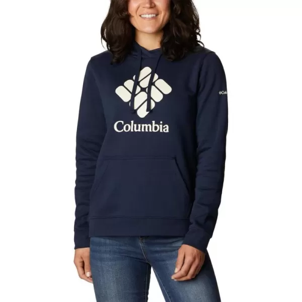 Columbia Womens Trek Graphic HoodieCollegiate NavyStacked Gem