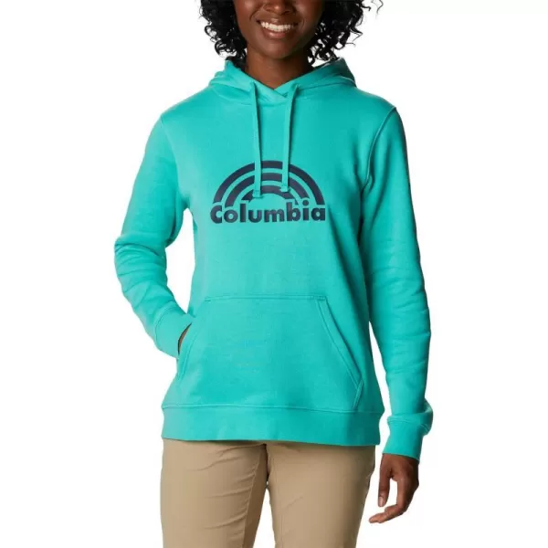 Columbia Womens Trek Graphic HoodieElectric TurquoiseRainbow