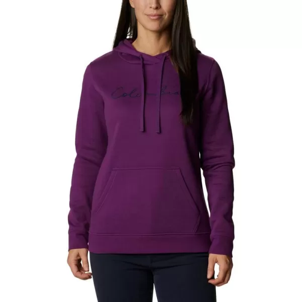 Columbia Womens Trek Graphic HoodiePlumScript Logo