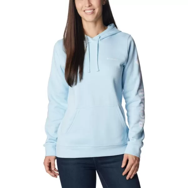 Columbia Womens Trek Graphic HoodieSpring BlueWhite Logo