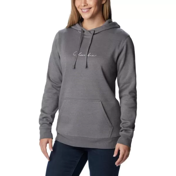 Columbia Womens Trek Graphic Treatment HoodieCity Grey HeatherWhite Logo