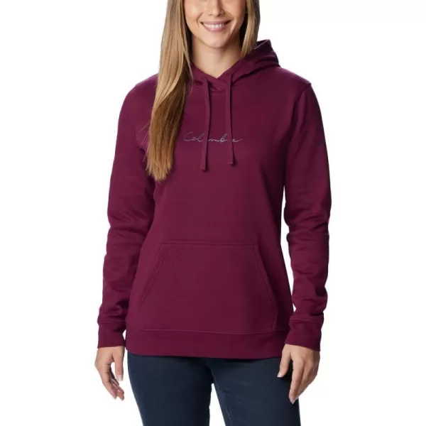 Columbia Womens Trek Graphic Treatment HoodieMarionberryDark Nocturnal Logo