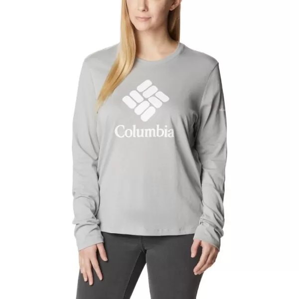 Columbia Womens Trek Relaxed Long Sleeve TeeColumbia Grey HeatherStacked Gem