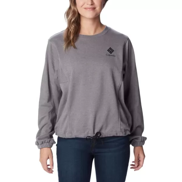 Columbia Womens Trek Seasonal Ft CrewCity Grey HeatherBlack Csc Stacked Logo