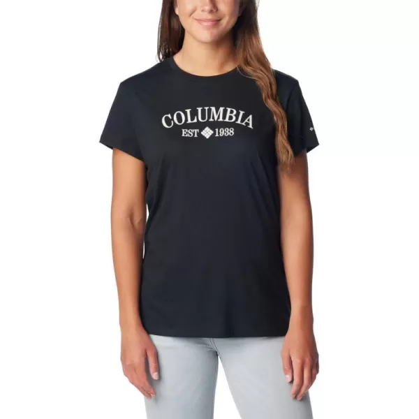 Columbia Womens Trek Short Sleeve Graphic TeeBlackCsc Tradition