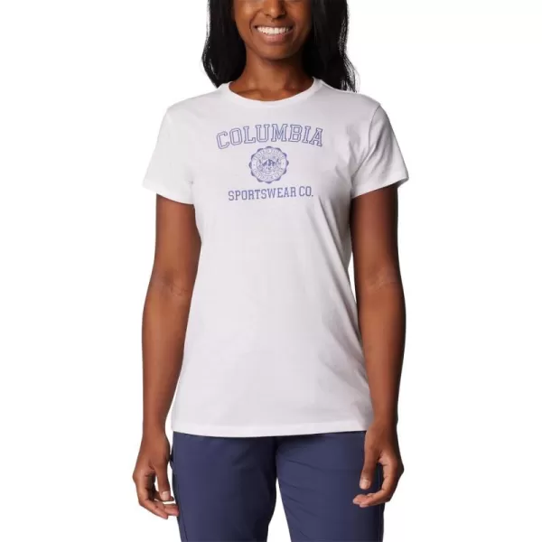 Columbia Womens Trek Short Sleeve Graphic TeeWhiteCsc Emblem