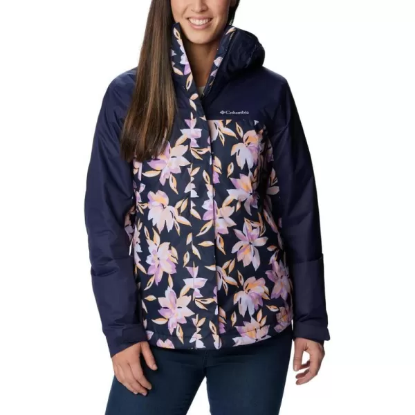 Columbia Womens Tunnel Falls Ii Interchange JacketDark Nocturnal PoinsettiaDark Nocturnal