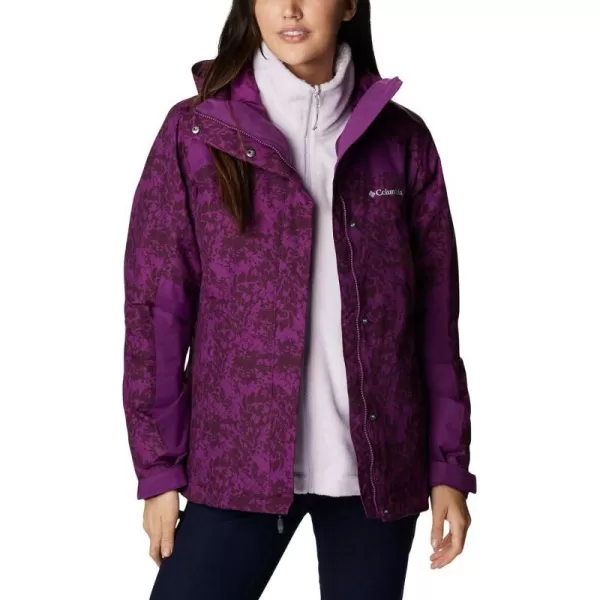 Columbia Womens Tunnel Falls Interchange JacketPlum Florescence Print