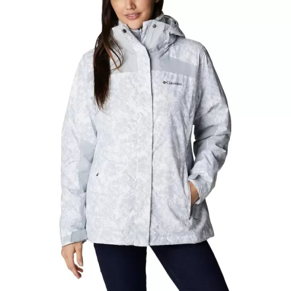 Columbia Womens Tunnel Falls Interchange JacketWhite Florescence PrintCirrus Grey