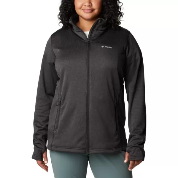 Columbia Womens W Park View Grid Fleece Full ZipBlack Heather