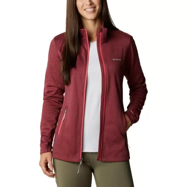 Columbia Womens W Park View Grid Fleece Full ZipBright Geranium Heather