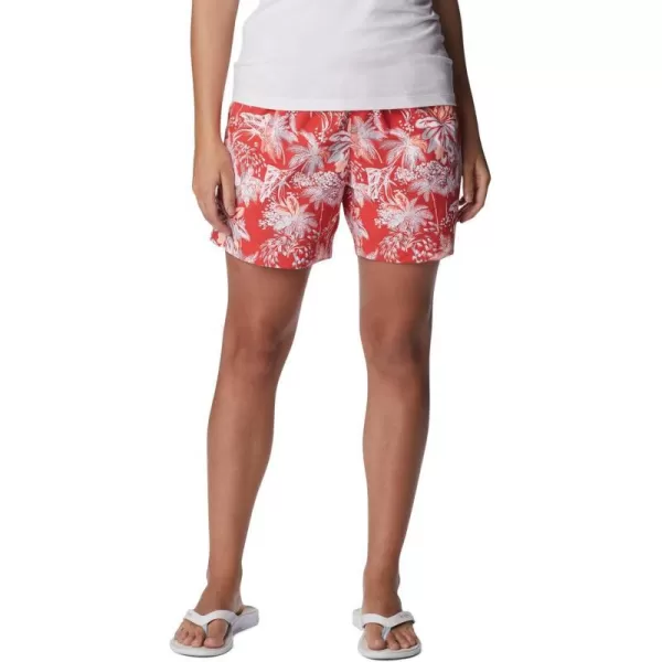 Columbia Womens W Super Backcast Water ShortRed Hibiscus Festive Fishin