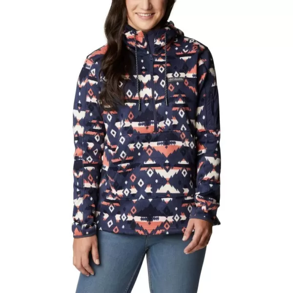 Columbia Womens W Sweater Weather Hooded PulloverNocturnal Rocky Mountain Print