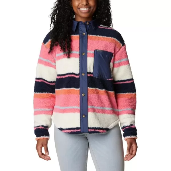 Columbia Womens West Bend Shirt JacketCamellia Rose Serendipity Stripe