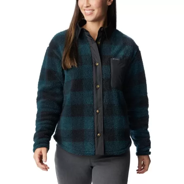 Columbia Womens West Bend Shirt JacketNight Wave Check Black