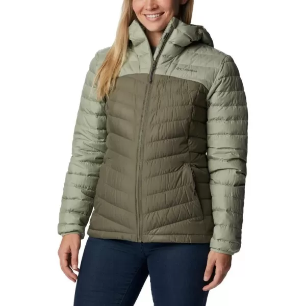 Columbia Womens Westridge Hooded Down JacketSafariStone Green