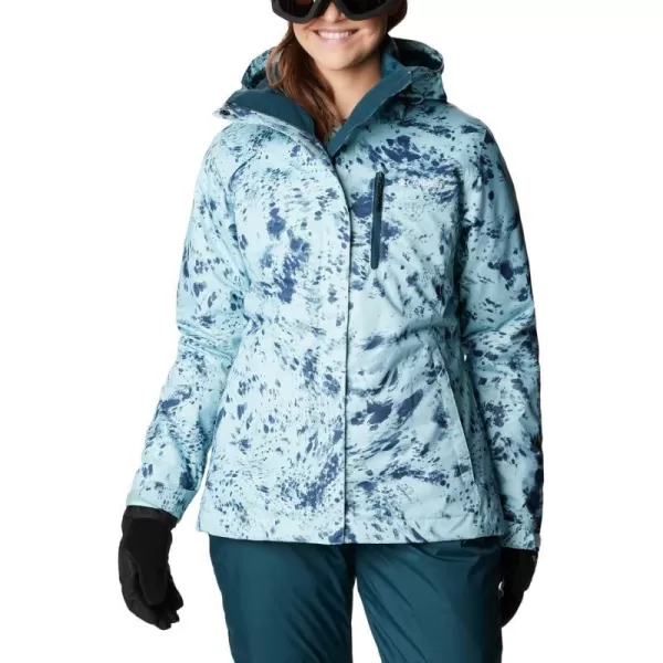 Columbia Womens Whirlibird IV Interchange Winter Jacket Waterproof amp BreathableAqua Haze Flurries Print