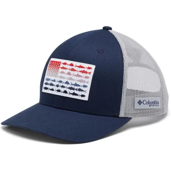 Columbia unisexadult Pfg Fish Flag Mesh Snap BackCollegiate NavyCool Grey