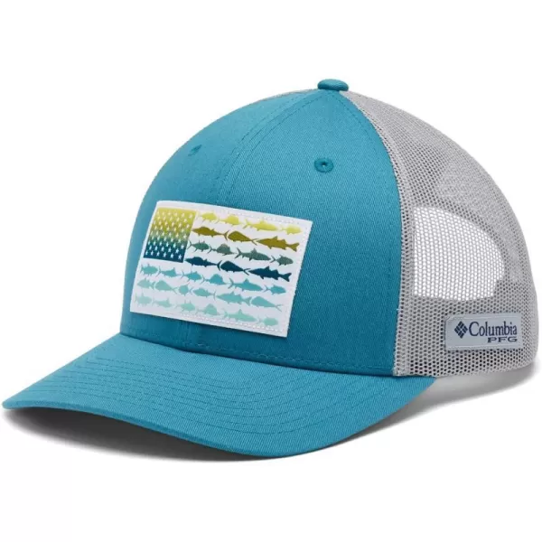 Columbia unisexadult Pfg Fish Flag Mesh Snap BackDeep MarineCool Grey