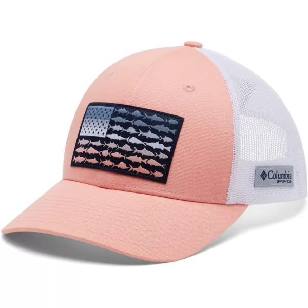 Columbia unisexadult Pfg Fish Flag Mesh Snap BackTiki Pink