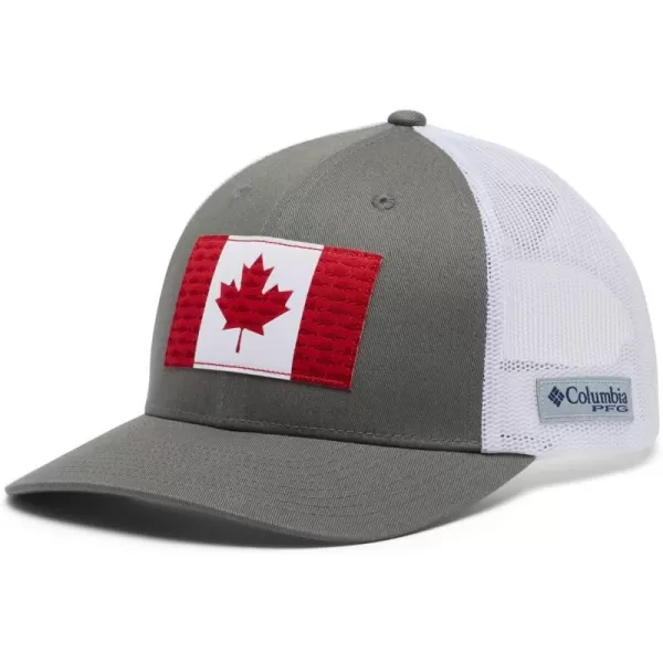 Columbia unisexadult Pfg Fish Flag Mesh Snap BackTitaniumCanada Flag