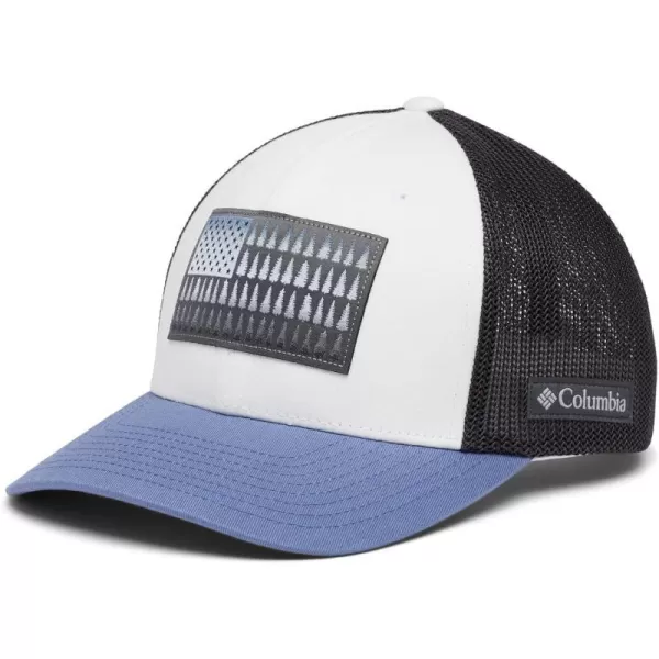 Columbia unisexadult Tree Flag Mesh Ball Cap  High CrownWhiteSharkBluestone