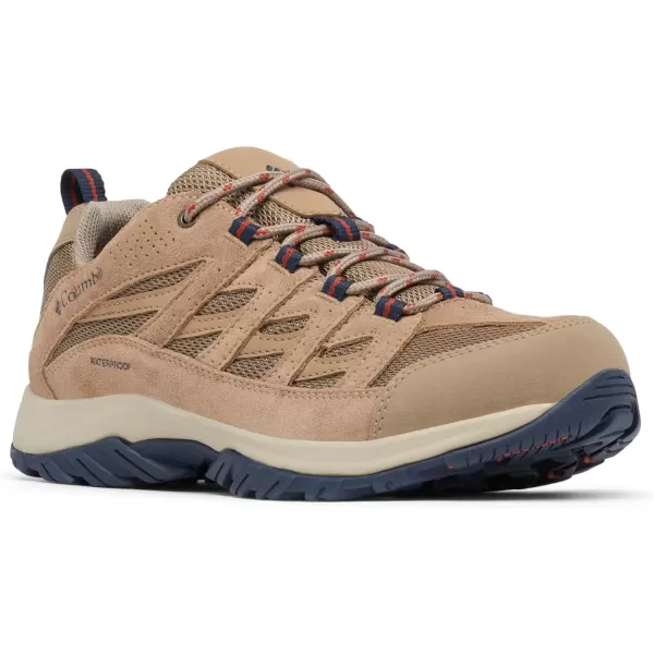 Columbia Mens Crestwood Waterproof Hiking ShoeAsh Brown Warp Red