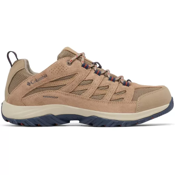 Columbia Mens Crestwood Waterproof Hiking ShoeAsh Brown Warp Red