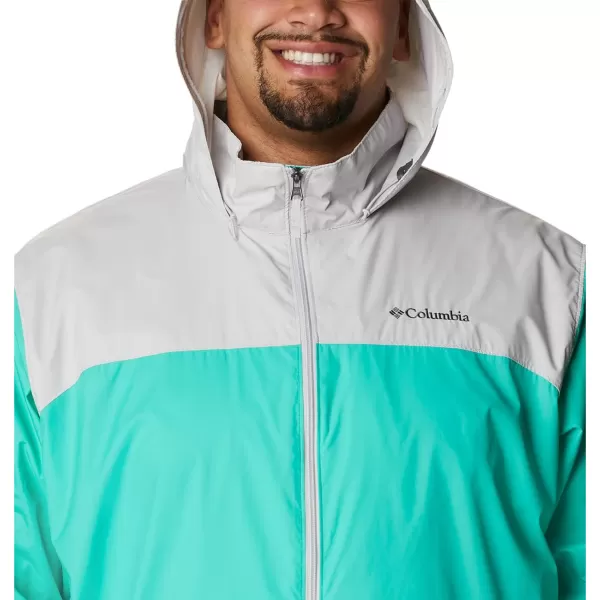 Columbia Mens Glennaker Rain JacketElectric Turquoise  Nimbus Grey