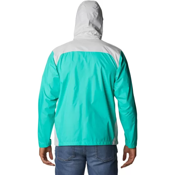 Columbia Mens Glennaker Rain JacketElectric Turquoise  Nimbus Grey