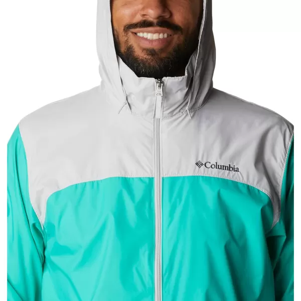 Columbia Mens Glennaker Rain JacketElectric Turquoise  Nimbus Grey