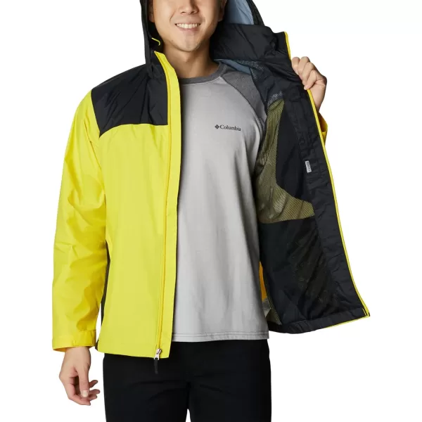 Columbia Mens Glennaker Rain JacketLaser LemonBlack