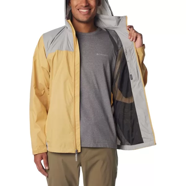 Columbia Mens Glennaker Rain JacketLight CamelFlint Grey